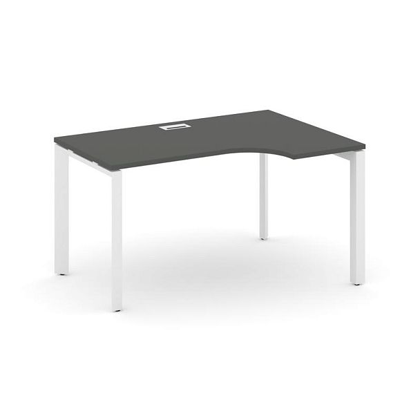 Style Project Next Стол рабочий эргономичный SN-59P.SPA-022(R) Антрацит/Металл Белый/Белый Заглушка 1580*800/980*750 - Вид 1