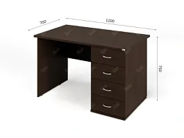 UNITY РС07-12 R Венге Стол однотумбовый Правый 1200х700х750 - Фото предпросмотра