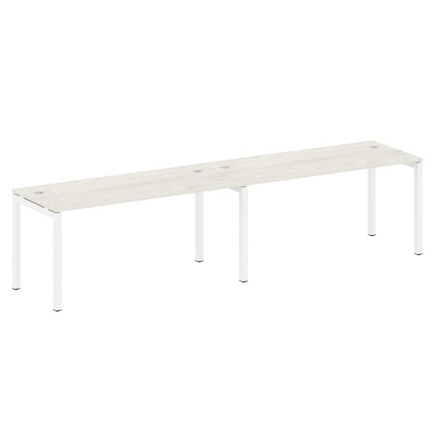 Metal System Quattro Р. ст. на 2 раб. места на П-образном м/к 50БП.СМ-2.4 Дуб наварра/Белый металл 3200*720*750 - Вид 1