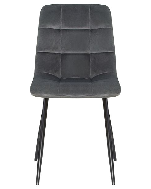 Стул обеденный DOBRIN ALEX (черные матовые ножки, темно-серый велюр (V108-91)) - Вид 6