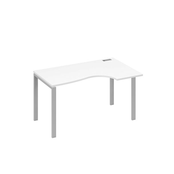 Стол эргономичный правый "Классика" на металлокаркасе UNO A4 А4 Б1 044 БП белый премиум / металлокаркас серый - Вид 1