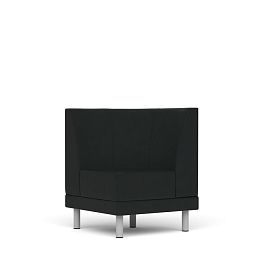 Секция угловая внутренняя Александрия экокожа черная CN1114 - Фото предпросмотра