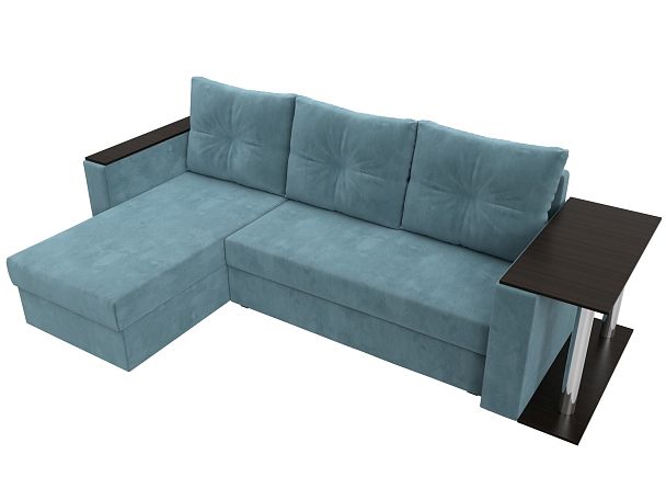 Угловой диван Атланта Лайт левый (полностью Велюр бирюзовый) - Вид 6