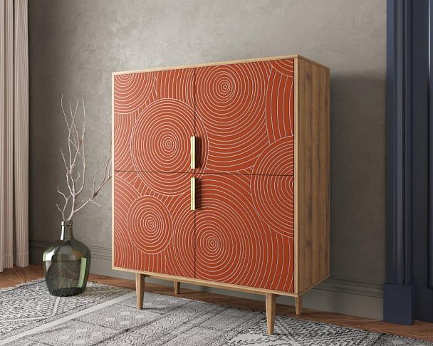 Большой комод с четырьмя дверками Line R19/red - Вид 3