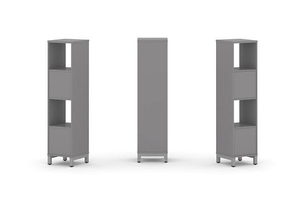 Стайл Проджект Набор стеллажа одностороннего, 4 яруса SN.NS-411 Серый Пепел/Металл Серый 387*400*161 - Вид 1