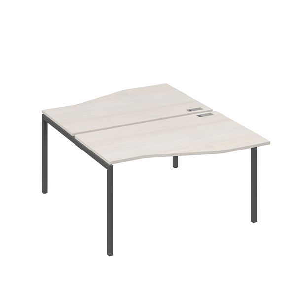 Рабочая станция каркас DUE столы (2х140) Техно A4 А4 Б2 190 БП дуб / металлокаркас антрацит - Вид 1