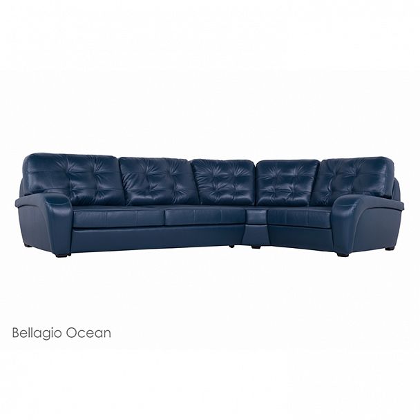 Угловой диван "Монреаль с тумбой" в коже - Вид 1