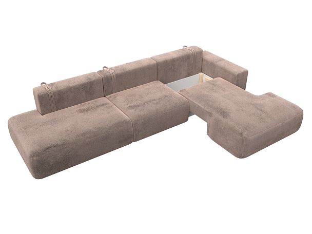 Диван угловой Лига-036 НПБ Модерн Лонг правый угол Велюр бежевый - Вид 7