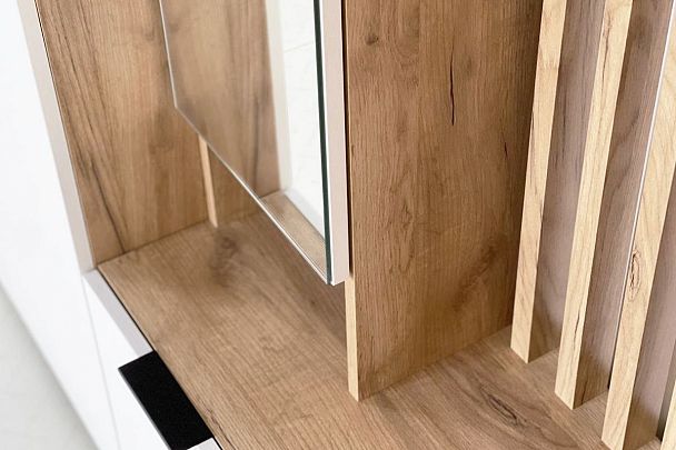 Бери Прихожая MPR-021.2563 дуб крафт золотой/белое дерево - Вид 12