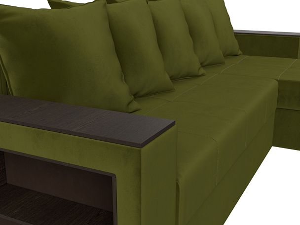 Диван угловой Дубай Лайт угол правый (полностью микровельвет зеленый) - Вид 4