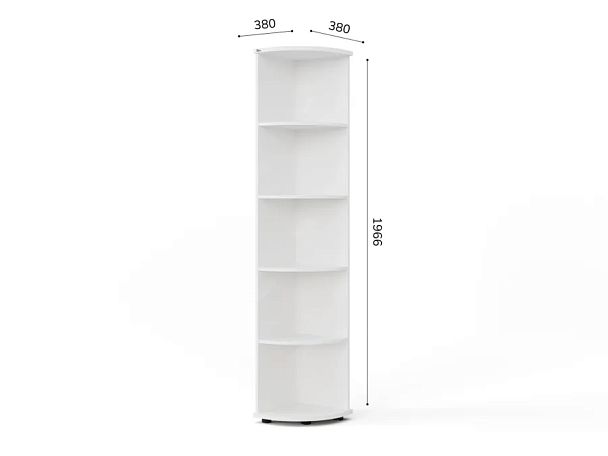UNITY РШ-05 БЕЛЫЙ Стеллаж открытый Угловой 380х380х1966 - Вид 5