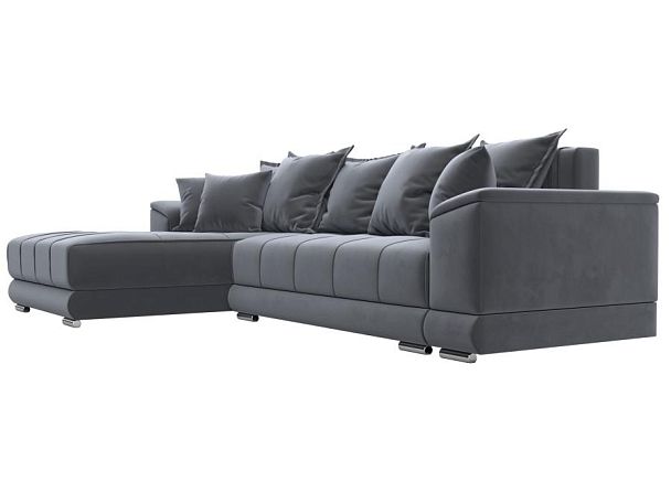 Угловой диван НордСтар левый угол Велюр серый - Вид 3
