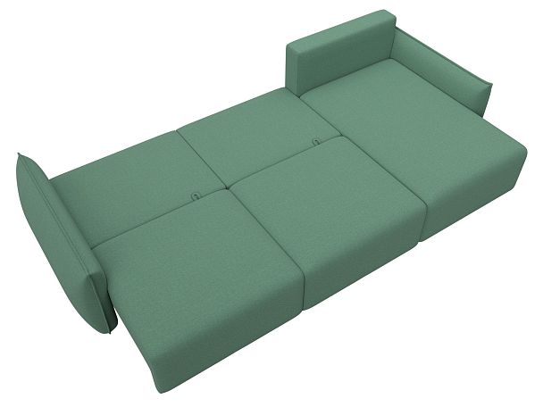 Диван угловой Лига-051 НПБ Лонг угол универсальный Рогожка зеленый - Вид 9