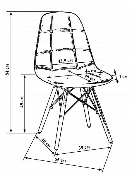 Стул обеденный DOBRIN BENNET (ножки светлый бук, белый) - Вид 9