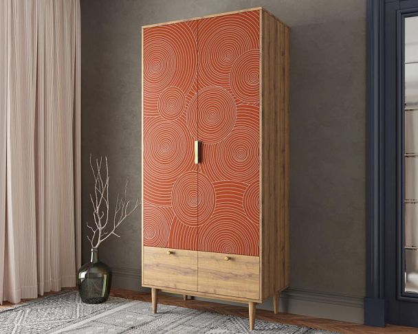 Шкаф двухстворчатый с ящиками Line R26/red - Вид 3