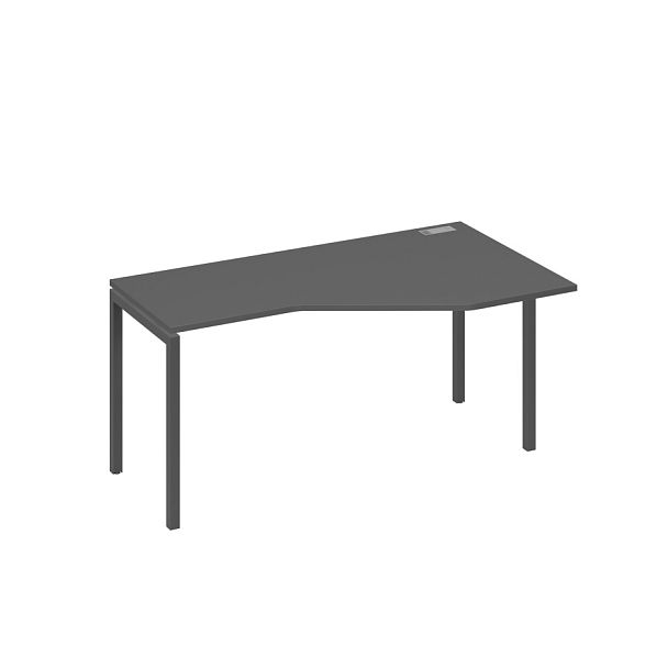 Стол эргономичный правый "Техно" на металлокаркасе DUE A4 А4 Б2 056 БП антрацит премиум / металлокаркас антрацит - Вид 1