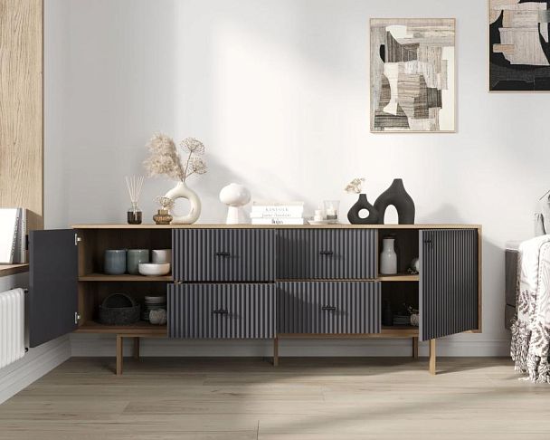 Комод две дверки и четыре ящика Emerson арт EM19/7024/L - Вид 2