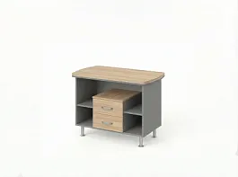 BRL RB074-120x60 Тумба сервисная на цокольных опорах 1200х600х760 Акация/Серый вулканический - Фото предпросмотра