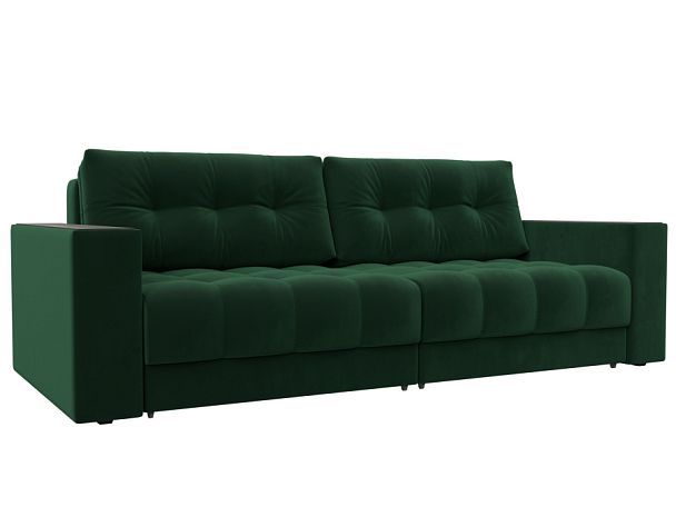 Диван прямой с декором Лига-049 НПБ Велюр зеленый - Вид 1