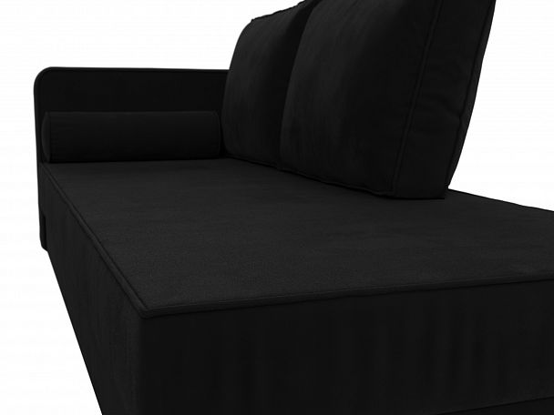 Кушетка Прайм левый (полностью микровельвет черный) - Вид 4