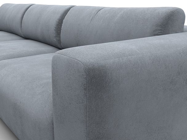 Диван угловой Лига-066 НПБ Лонг угол левый Велюр серый - Вид 4
