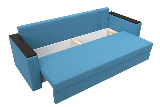 Диван прямой Атланта Лайт без стола Рогожка голубой - Вид 7