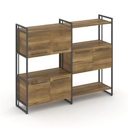 Rift Шкаф комбинированый RF.NS-004 Сандал Янтарный/Металл Антрацит 1576*396*1286 - Фото предпросмотра