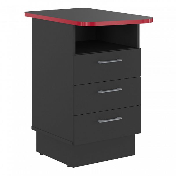 Тумба "Skilll" SFLC-3D.3 антрацит/красный - Вид 1