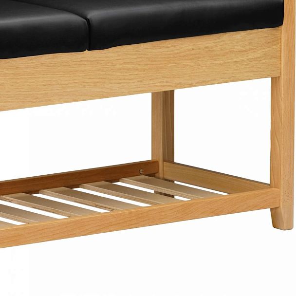 Обувница деревянная Вудсен Натуральный/Черная экокожа - Вид 10