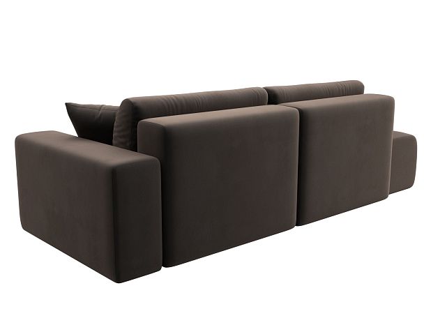 Диван прямой Лига-036 Модерн подлокотник справа Велюр коричневый - Вид 5