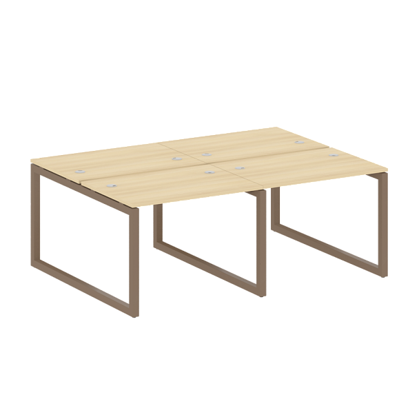 Metal System Quattro Р. ст. на 4 раб. места на О-образном м/к 50БО.СМ-4.1 Акация/Мокко металл 2000*1475*750 - Вид 1