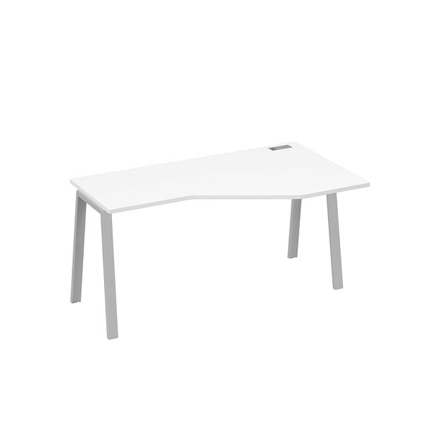Стол эргономичный правый "Техно" на металлокаркасе TRE A4 А4 Б3 056 БП белый премиум / металлокаркас серый - Вид 1
