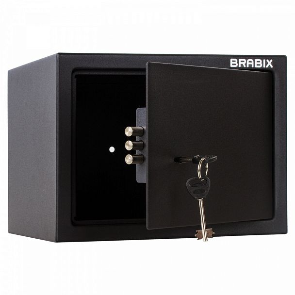 Сейф мебельный BRABIX "SF-230KL", 230х310х250 мм, ключевой замок, черный, 291146, S103BR211514 - Вид 1