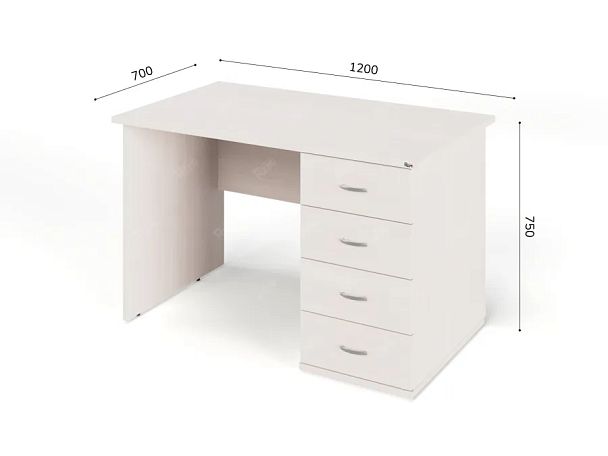 ЛАЙТ / LIGHT RLG008-12x7R Однотумбовый стол 120x70x75 Дуб Молочный - Вид 2