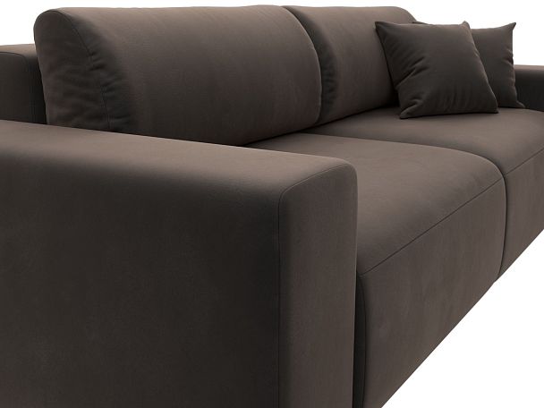 Диван прямой Лига-036 Классик Велюр коричневый - Вид 3