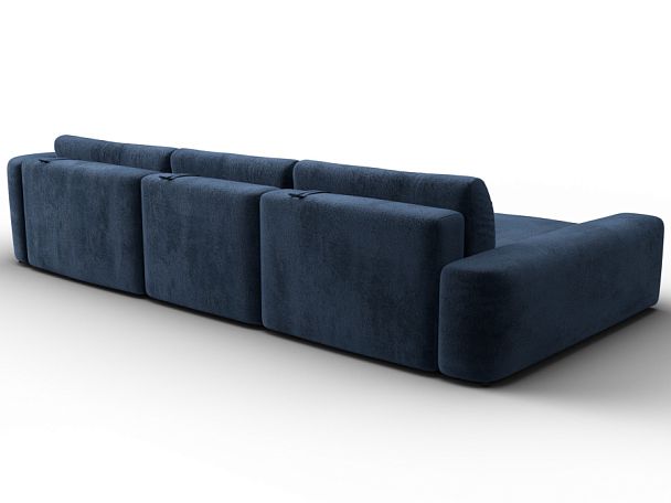 Диван угловой Лига-066 НПБ Лонг угол левый Велюр синий - Вид 5