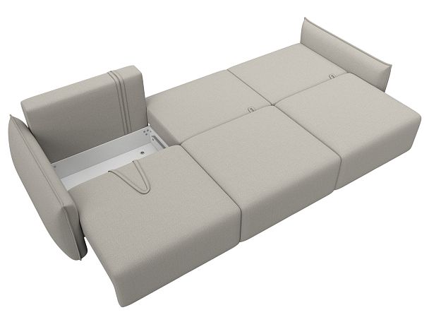 Диван прямой Лига-051 НПБ Лонг Рогожка бежевый - Вид 9