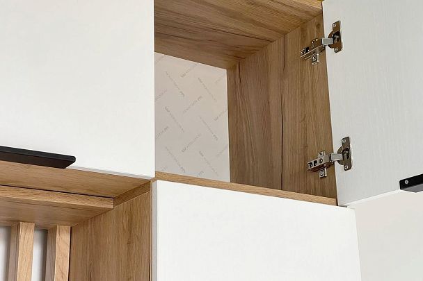 Бери Антресоль трехдверная MPR-026.2563 дуб крафт золотой/белое дерево - Вид 6