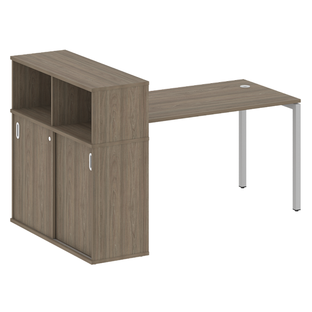 Metal System Quattro Стол письменный с шкафом-купе на П-образном м/к 40БП.РС-СШК-3.3 Т Вяз/Серый металл 1810*1120*1098 - Вид 1