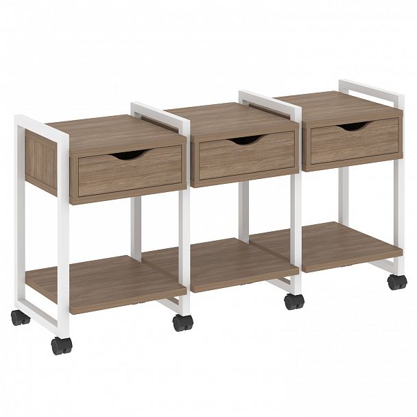 Тумба на колесах наборная "Loft" VR.L-TN-4.K дуб аризона/белый - Вид 1
