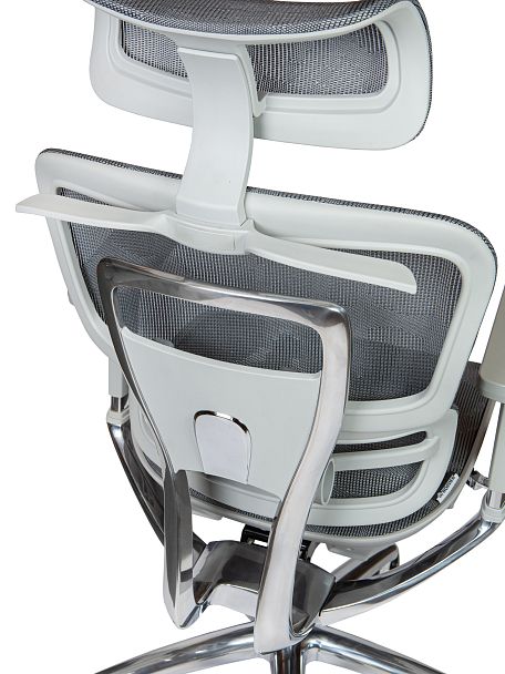 Кресло офисное / Kron aluminium grey / серый пластик / серая сетка / алюминевая база - Вид 7