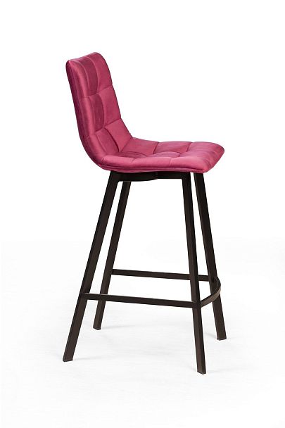 Стул барный UNO, бархат красный 16 new / чёрный профиль - Вид 3