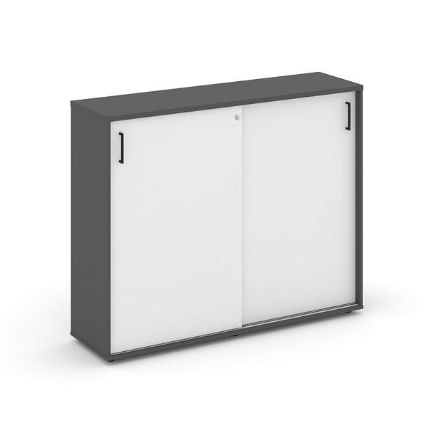 Стайл Проджект Тумба опорная/приставная SN.TOP-171 Антрацит/Антрацит/Белый/Черный Ручки 1232*400*115 - Вид 1