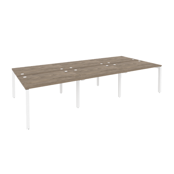 Onix Рабочая станция на П-образном м/к O.MP-D.RS-6.2.8 Тиквуд темный/Белый металл 3540*1635*750 - Вид 1