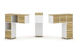 Concept Надставка низкая CN.ONN-002 Дуб Винченцо/Белый Бриллиант/Металл Белый 1099*365*1130 - Фото предпросмотра