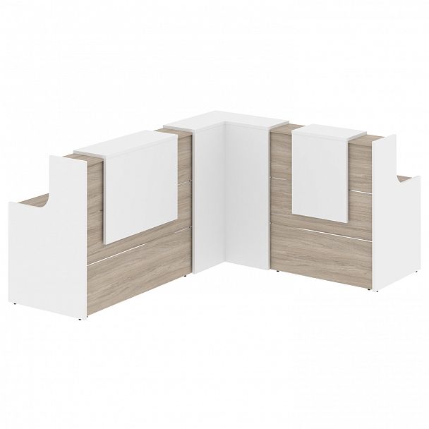 Ресепшн Г-образный "Onix" O.R-K-32 дуб аттик/белый - Вид 2
