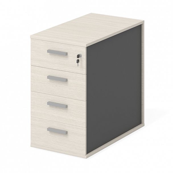 Тумба приставная "Тандем" ПК-ТН-ТМП45Х79Я4-В2-909 дуб альпийский/антрацит - Вид 1