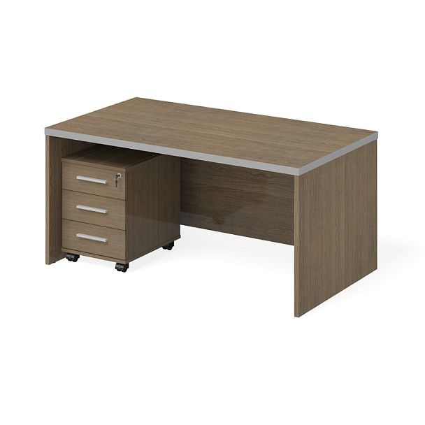 Стол и тумба "Сенатор"  ПК-СЕ-КОМП-В2-299 дуб шамони - Вид 1