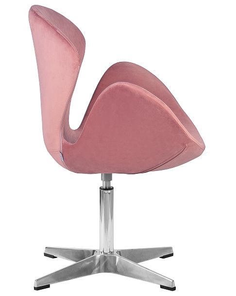Кресло дизайнерское DOBRIN SWAN (розовый велюр BLUVEL52, алюминиевое основание) - Вид 2