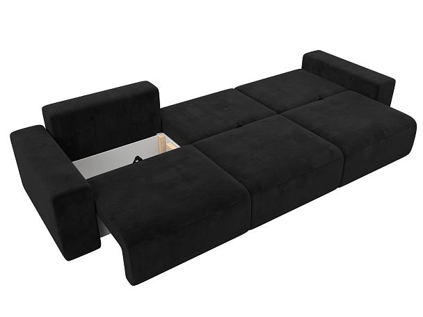 Диван прямой Лига-036 Классик Лонг Велюр черный - Вид 9